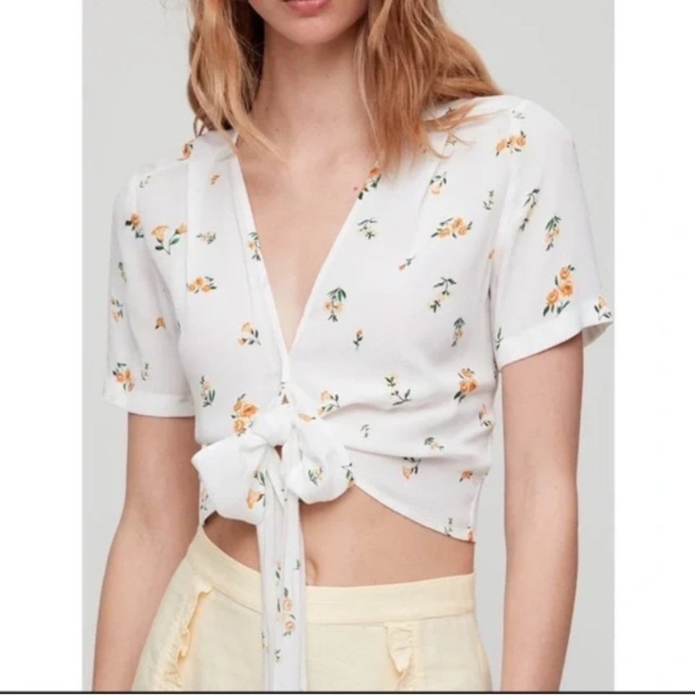 Sunday Best White and Yellow Blouse